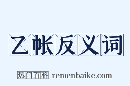 乙帐反义词是什么意思的图片